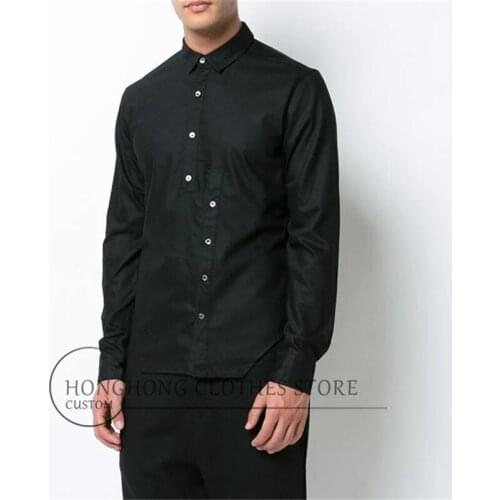 2020! Europe and the United States simple fashion loose shirt handsome coat young personality hair stylist sh [M-6XL! ]