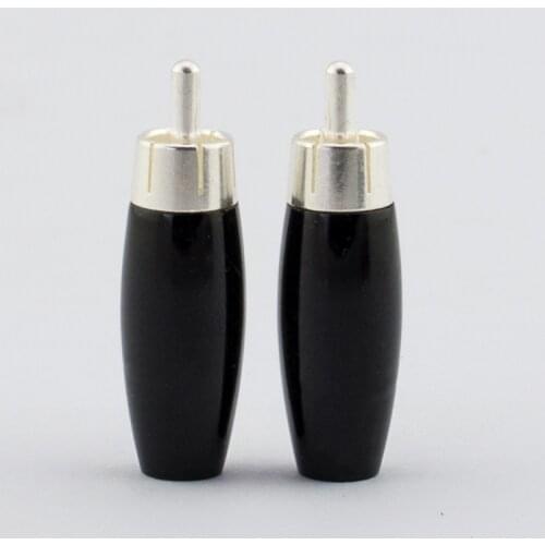 PURELINE hifi silver-plated rca plug AV connector pure copper shell silver-plated inner core 4.5mm 2/4pcs