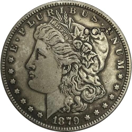 Untied States of America 1 One Dollar 1879 o Morgan Dollar Cupronickel Silver Plated Copy Coins