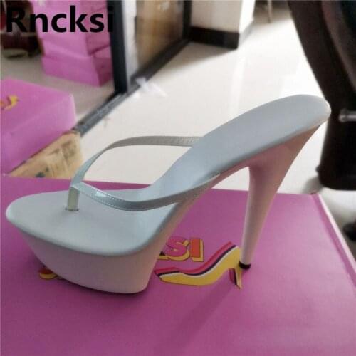Rncksi New Summer Fashion New Wedding Shoes Platform Slippers 15cm High-Heeled Women Shoes Party Sexy Starps Shoes