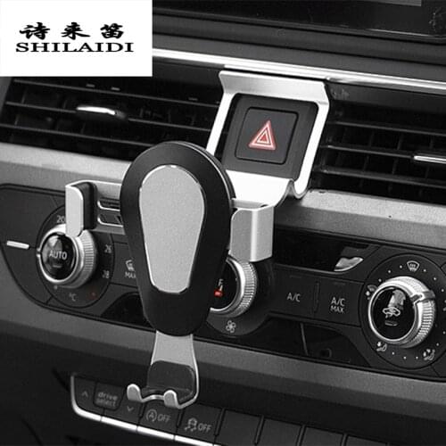 Car Styling Phone Holder For Audi A4 B9 A5 Air Conditioning Vent frame cover Stickers Stand Clip Mount Trim Interior Accessories