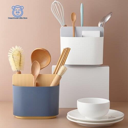 Kitchen Cutlery Storage Rack Knife Holder Plastic Storage Drain Rack Spoon Fork Chopsticks Kitchen Utensils Removable