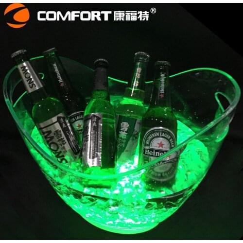 New 8L Bar LED Ice Buckets Acrylic charging colour luminous rechargeable LED ice Buckets Champagne bucket for bars decoration