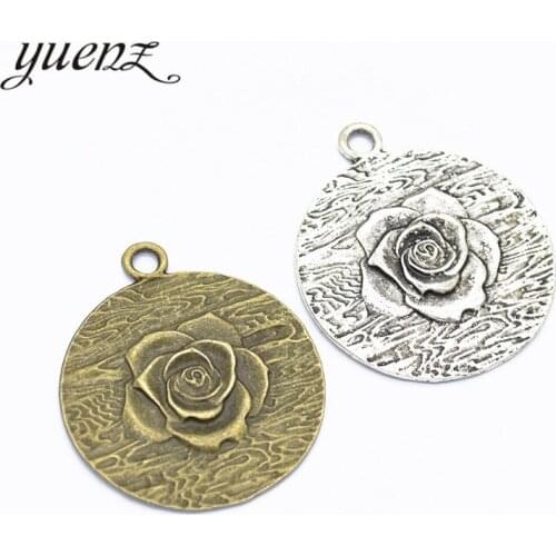 YuenZ 3pcs Charms flower Antique Silver Plated Pendants Making DIY Handmade Jewelry 43*37mm Q187