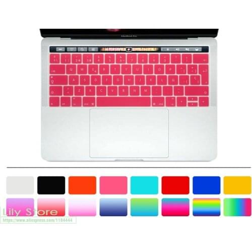 For Macbook Pro 13 A1706 Pro 15 A1707 2016 2017 Version With Touch Bar 2017 Spanish European Keyboard Cover Keypad Protector
