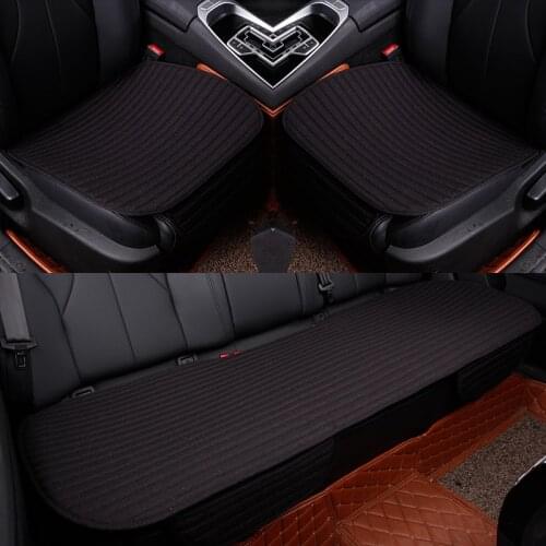 3Pcs/Set Flax Car Seat Cover Pad for most cars Universal Front Back Auto Seat Covers Black Automobiles Seat Cushion