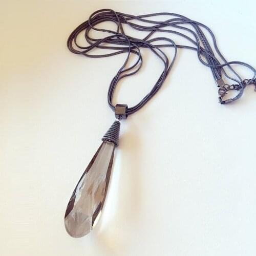 Crystal Water Drop Pendant Long Necklace Women Fashion Jewelry Wholesale Classic Gifts