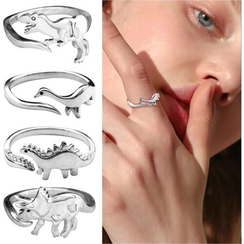 Rings for Women 925 Sterling Adjustable Cute Dinosaur Ring Silver Band Ring Cute Silver Ringbest Love Giftdai Jewelry Gift 2021