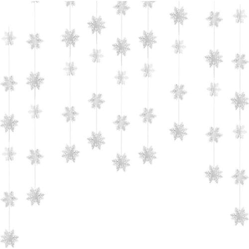 1 String Snowflake Garlands Christmas Tree Decorations 3D Star Hanging Pendant Ornaments New Year Party Decoration 2020 Navidad