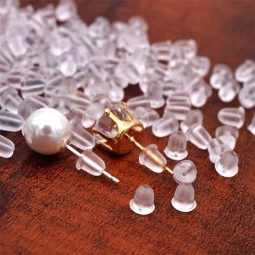 100pcs/lot Rubber Earring Back Silicone Round Ear Plug Blocked Caps Earrings Back Stoppers For DIY Parts Jewelry Findings Making