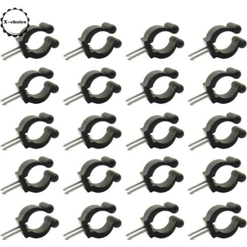 20 Pcs Fishing Pole Rod Holder Clips Rubber Black