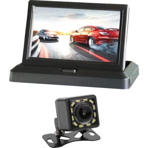 5.0" Color HD CCD Car Display 5 Inch Folding New Digital Screen 2 Channel Video Input DVD Player DC 12/24V Monitor