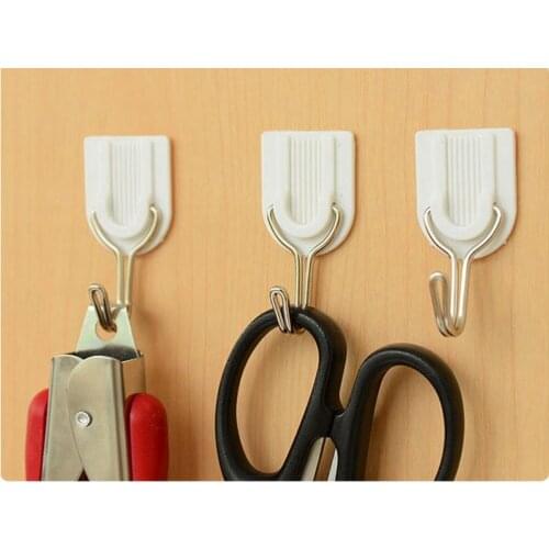 6pcs/lot Strong nail non-trace free magic stick sticky kitchen viscose hook hook wall hang small hook hook the bathroom door