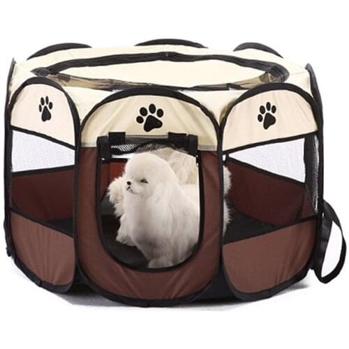 Promotion! Portable Folding Pet tent Dog House Cage Dog Cat Tent Playpen Puppy Kennel Easy Operation Octagon Fence #A