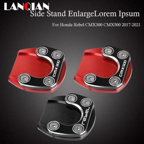 Motorcycle Accessories Side Stand Enlarger Foot Plate Kickstand For Honda Rebel CMX300 CMX500 300 500 2017 2018 2019 2020 2021