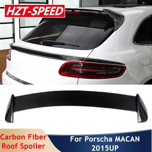 Real Carbon Fiber Car Top Lip Wing Bumper Rear Spoiler Body Kit For Porsche MACAN 2015 Up Modification