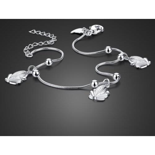 New Frog Pendant Anklets for Women 100% 925 Sterling Silver Beach Anklet Leg Bracelet Foot Chain Boho Jewelry Sandals Gift