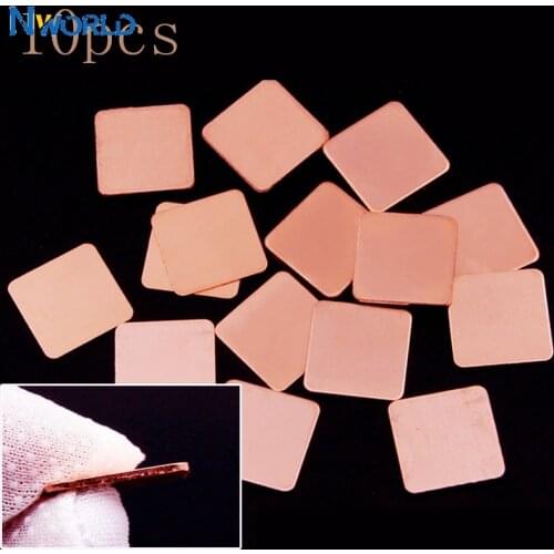 Hot Sell 10pcs / Lot 15x15x0.1mm 0.3mm 0.5mm 1.5mm PC Computer Video Card Cooling Copper CPU VGA BGA Radiator Heatsink Cooler