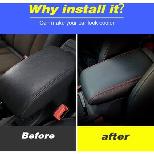 Hivotd For MG ZS Car Accessories 2017-2020 Central Armrest Box Cover Protection Leather Decoration Interior Modification Parts