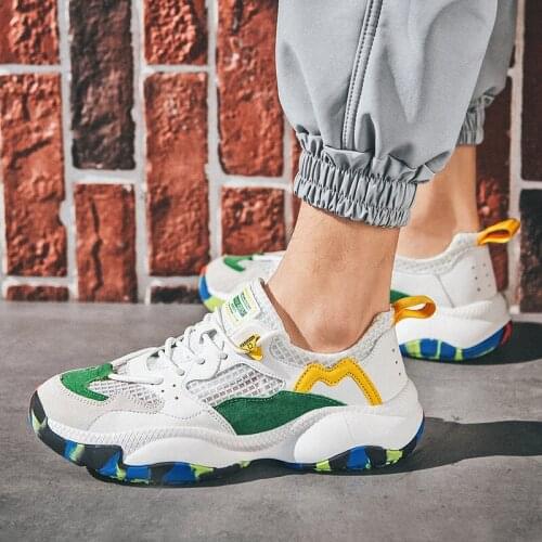 2020 INS Hot Sale Summer Mens Casual Shoes Explosion Breathable Daddy Shoes Korean Version Thick Bottom Shoes Light Sneakers