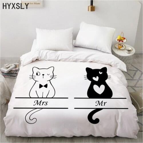 3D Cat Bedding Set Animal Duvet Cover Comforter 2/3pcs Bed Linen King Queen Size 220x240 Single Full Double Bedcloth No Sheet