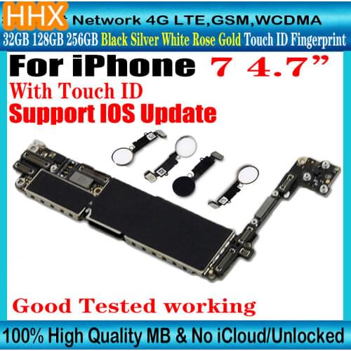 32gb / 128gb / 256gb for iphone 7 Motherboard With Touch ID Support Update,iCloud Full Unlocked Logic board Good Woking Plate