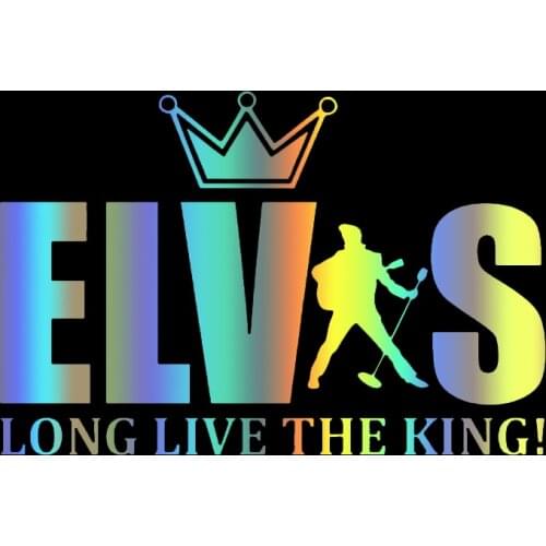 LLY-0841 Various Size/Colors Car Stickers ELVIS LONG LIVE THE KING Modeling Decal PVC Auto Motorcycle Waterproof Creative Decals