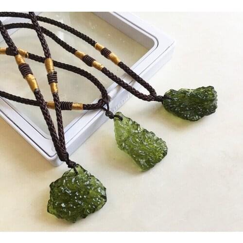 Irregular Meteorite Natural Stone Pendant Necklaces For Women Men Random Shape Crystal Chakra Pendant Rope Chain Fashion Jewelry