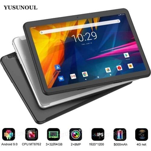 New Sales 3+32/64GB 4G LTE phone call 5G WIFI 1920*1200 IPS Octa Core Android 9.0 tablet pc 10 inch Google Play Tablets 10 10.1"