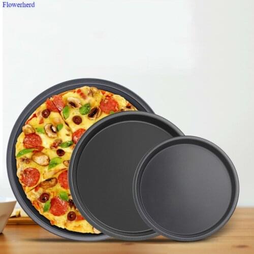 New Kitchen Baking Tools Bakeware 6 Inch Black Non-stick Pizza Pan Oven Baking Trays Mold Microwave Carbon Steel Cake Pan