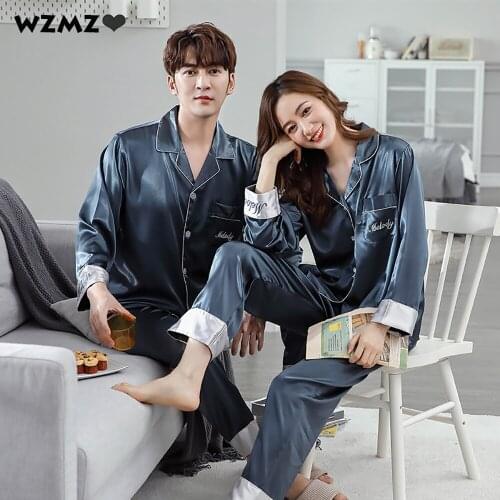 Womens Pajama Sets Sexy V Neck Satin Embroidered Sleepwear Silk Like Home Clothes 3XL Plus Size Trouser Suits Patchwork Nightie