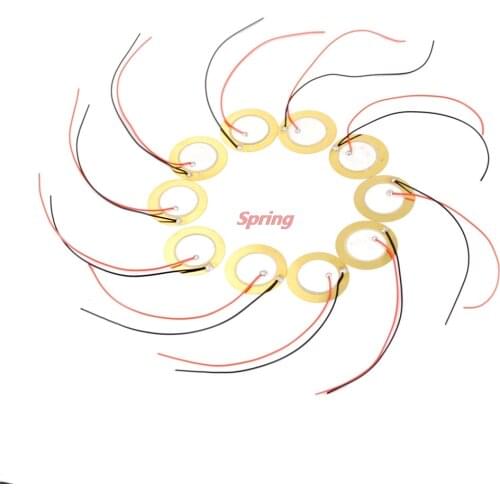 - Hot 10Pcs Sale 27mm Piezo Ceramic Elements Sounder Sensor Trigger Drum Disc + Wire Copper Piezoelectric Buzzer Copper