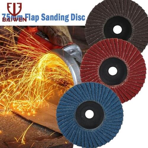 75mm Professional Angle Grinder Discs 3 Inch Flap Sanding Discs 60/80 Grit Grinding Blades Wheel For Metal Polishing