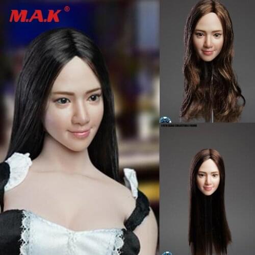 SDH016 1/6 Scale Female Head Sculpt Carved Model For 12 Inch Action Figure Suntan Body Figure Accessory Woman