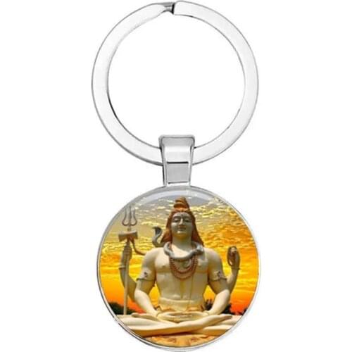 Shiva Necklace Hindu God Buddha Fashion Keychain Handmade Buddhist Jewelry Charm Religious Pendant Hindu Keychain