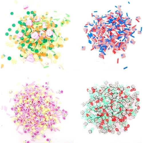 100g Mix Polymer Soft Clay Rabbit Star Heart Slices Sprinkles for Crafts Making DIY Slime Filler Material Shaker Card Decoration