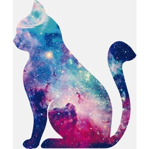 Stylish Starry Cat Silhouette Car Sticker Cartoon Romantic Art Applique PVC Decoration Auto Accessories Waterproof Decal