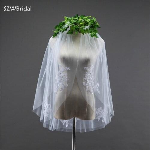 New Arrival Crystal Appliques Wedding Veil Two-Layer Bridal Veils Bride Mariage Bridal Headwear Wedding Accessories Voile Mariee
