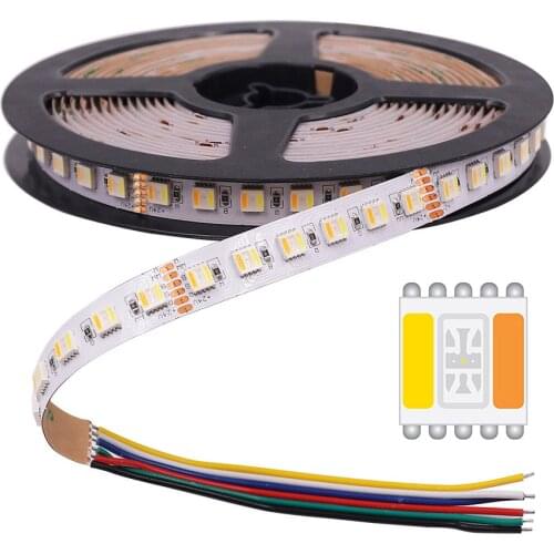 12Vdc 5-in-1 rgbww led strip 12mm width smd5050 5in1 6Pins rgb cw ww 60LEDs rgbcct led tape