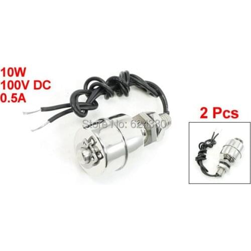 1 Bag (2 Pcs) x ZS4510 Fish Tnak Pool Liquid Water Level Sensor Vertical Stainless Steel Single Ball Float Switch New