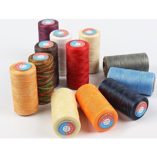 260m Waxed Thread Cotton polyester Hand Knitting String Strap Necklace Rope Bead Sewing Craft for Leather Caft Stitching 0.8MM