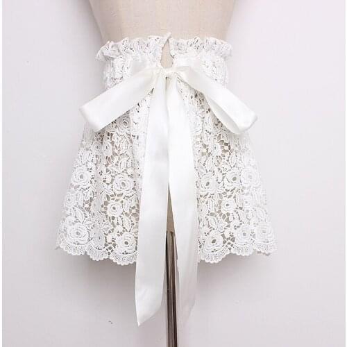 Womens runway fashion elastic lace Cummerbunds female Dress Corsets Waistband Belts decoration wide belt TB1199