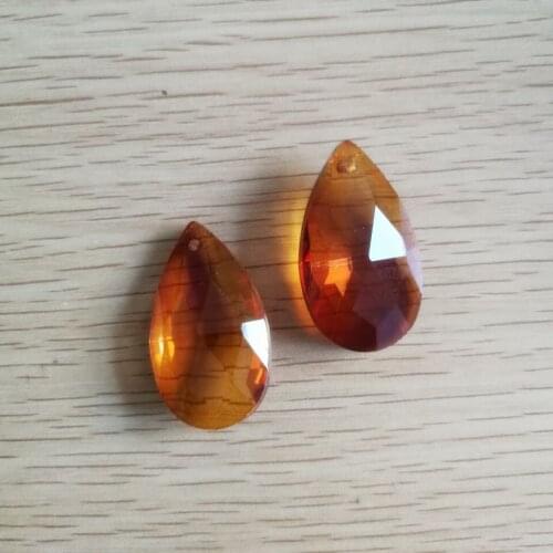 100pcs Chandelier Crystal Pendant 38mm Tea Almond Teardrop Prism Lamp Parts Pendant Crystal Glass Suncather Free shipping