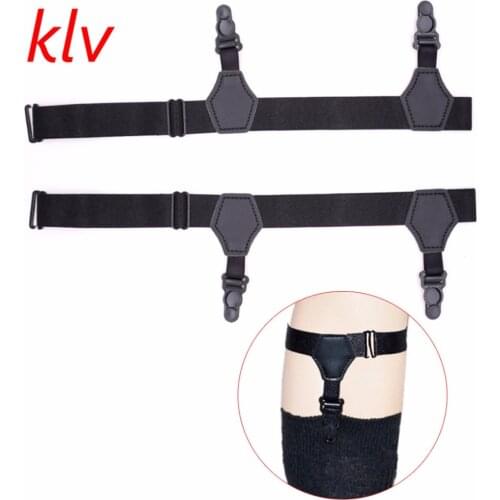 2Pcs/Set Unisex Socks Garters Belt Suspenders Adjustable Non-slip Double Clips
