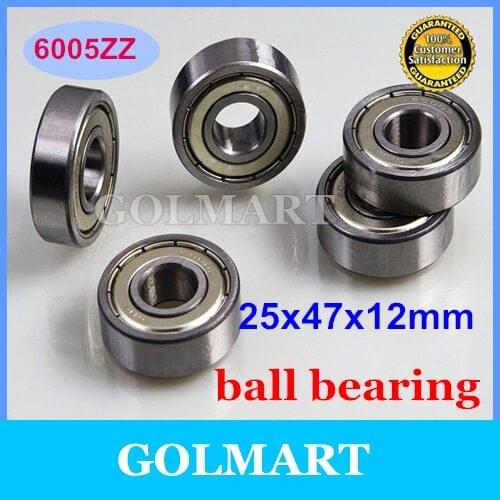 20pcs/lot metal shield 6005ZZ steel ball bearing 25x47x12mm 6005 ZZ bearing 25*47*12mm diameter 6005 deep groove ball bearing