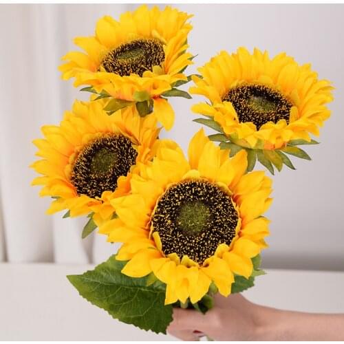 22 Heads Single Sunflower Artificial Flower Sunflower Home Hotel Wedding Decoration Pastoral Latin Sunflower Artificial Flower
