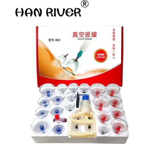 24PCS Body Health Care Vacuum Cupping Device Tank Vacuum Magnetic Therapy Devices Massager Therapy Suction Apparatus Cups