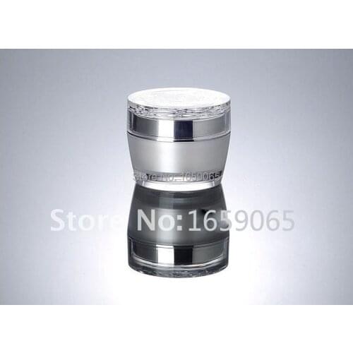 30G acrylic cream bottle with flower shape lid cosmetic container cream jar Cosmetic pearl white Empty Pot Travel Skin Care