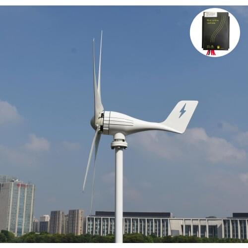 400W500W600W 12V/24V 3/5 blades home use residential low wind start up wind turbine generator + charge controller