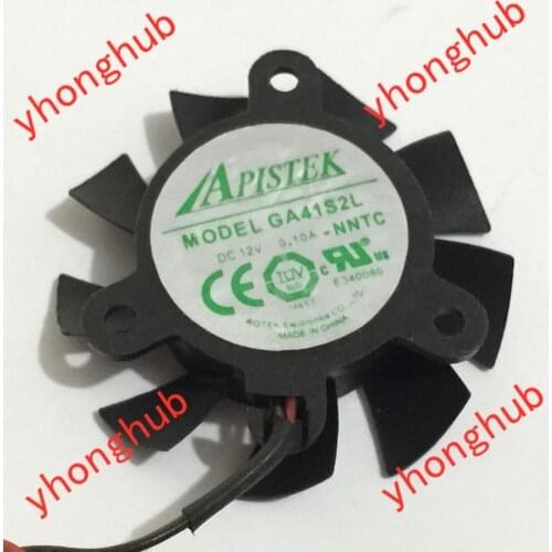 APISTEK GA41S2L DC 12V 0.10A Dia. 36mm C.T.C 26mm 2-Wire Graphics Fan
